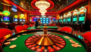 Experience the thrilling casino atmosphere at net88x.net with players enjoying roulette and poker.