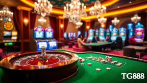 Engage in thrilling roulette gameplay at tg88 with vibrant chips and rich casino ambiance.