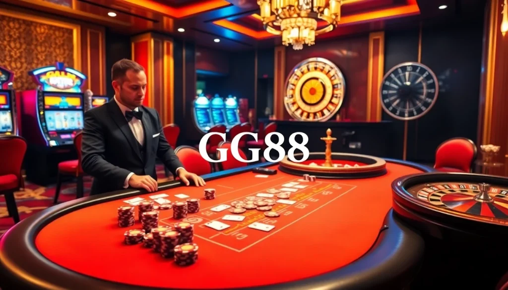 Experience thrilling gameplay at GG88 casino with vibrant tables and exciting atmosphere.