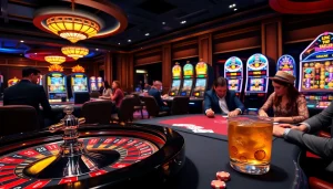 Experience the thrilling atmosphere of gambling at https://rr88it.com/ with an exciting casino scene featuring roulette, poker, and slot machines.