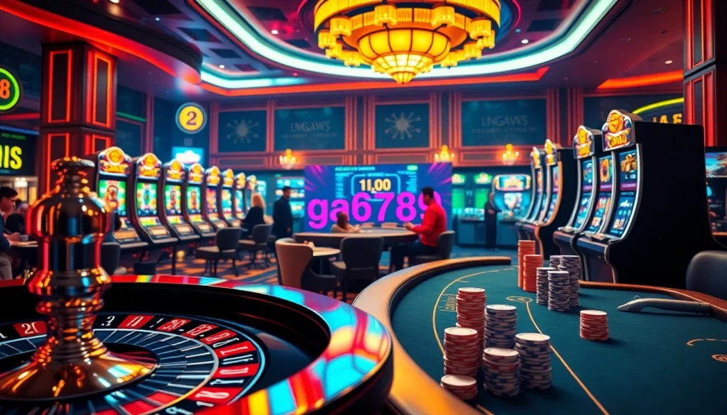 Experience thrilling online gaming at ga6789 with vibrant casino tables and exciting slot machines.