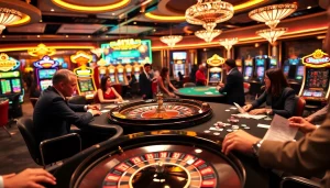 Players celebrating wins at S8 casino games, showcasing excitement and luxury.