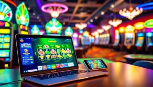 Saskatchewan online casinos showcasing an inviting gaming environment with vibrant digital displays.