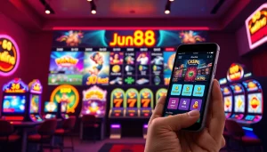 Engaging gaming interface at https://jun88pl.com/ showcasing diverse online casino options and vibrant slot machines.