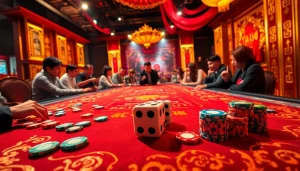 Experience the excitement of tai xiu in a luxurious casino setting with lively gameplay.
