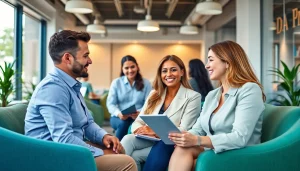 Migration agent in Australia assisting clients in a professional office environment.