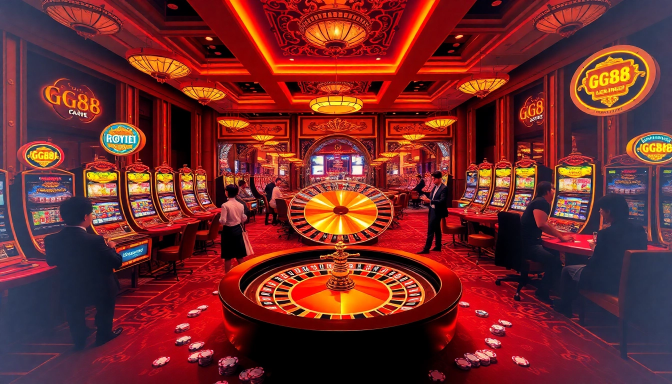 Players enjoying high-stakes games at https://gg88.cn.com/ with vibrant casino elements.