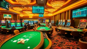 Experience the thrill of winning at the lavish casino featuring 88i gaming tables and vibrant slot machines.