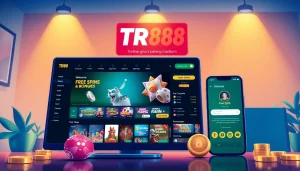 Engaging TR88 online betting platform interface showcasing games and promotions
