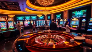 Experience the thrill of crypto online casinos with vibrant gaming tables and interactive roulette.