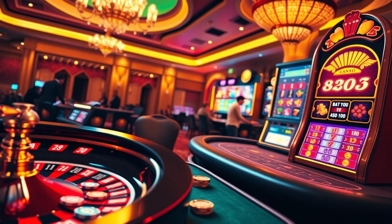 Action-packed online gaming at https://rr88co.net/ with vibrant roulette and poker scenes.