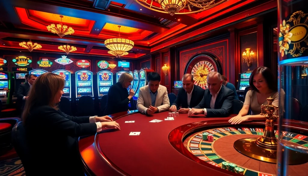 Engage with the thrill of gambling at good88k.blog, featuring vibrant poker action and luxurious casino elements.