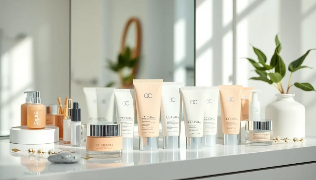 Best cc cream for oily skin displayed on a modern vanity with natural lighting.