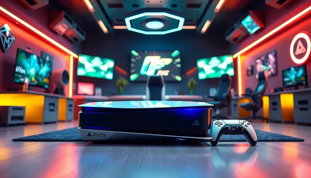 Showcase of PS5 Pro game reviews in a vibrant gaming room with modern decor.