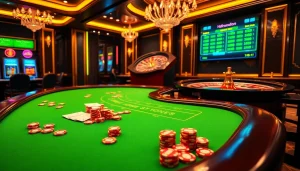 Experience thrilling gaming at https://mmoo.de.com with vibrant tables, poker chips, and roulette.