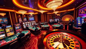 Experience the thrill of gaming with LUCKY88's vibrant casino atmosphere featuring poker, slots, and roulette.