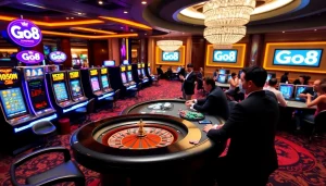 Experience the thrill of Go8 gaming with vibrant casino tables and dynamic action.