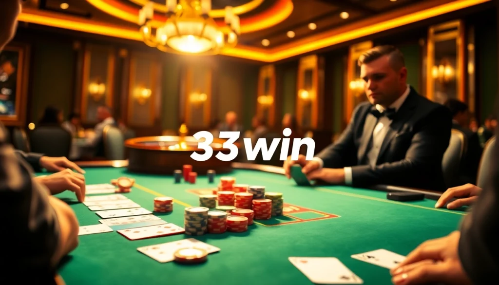 Players enjoying a thrilling game at 33win's luxurious online casino.