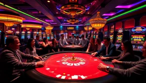 Experience thrilling gameplay at U 888 with vibrant casino tables and exciting slot machines.