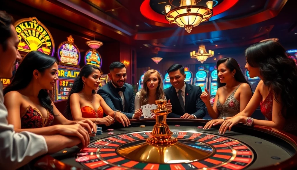 Pahala4d players enjoying an exciting roulette game at a vibrant casino table.