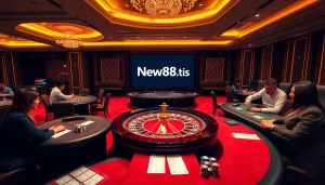 Experience thrilling gameplay at New88bet.us with vibrant poker tables and roulette wheels.