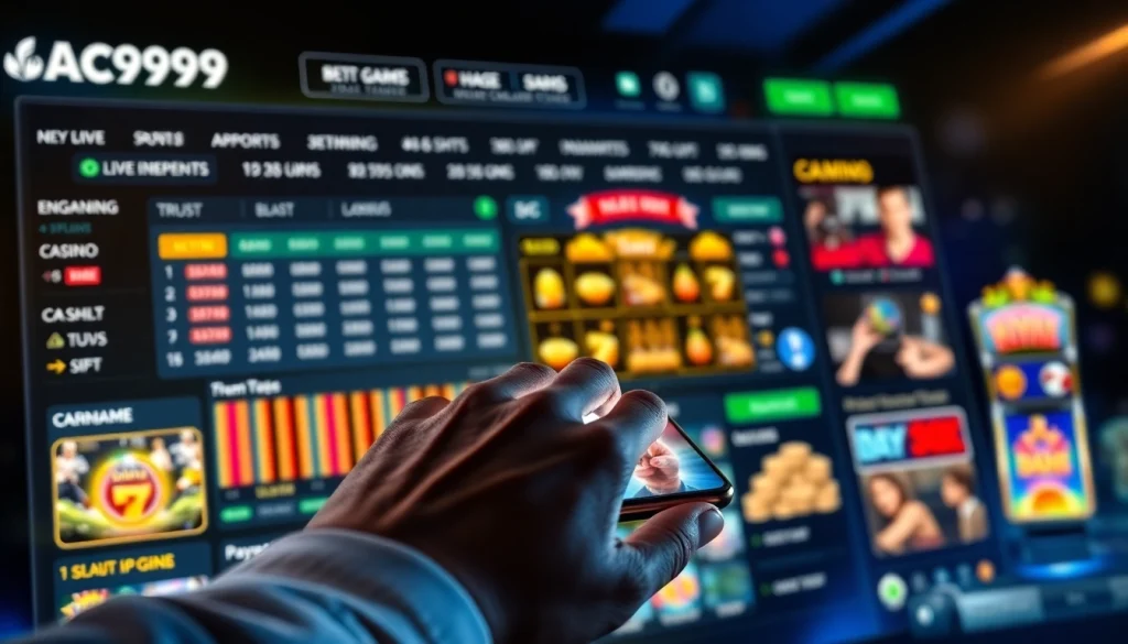 Interactive online betting experience on ABC999 with live sports and casino games