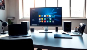 在现代办公显示器上显示的 WPS Office 套件，推动生产力与创新。