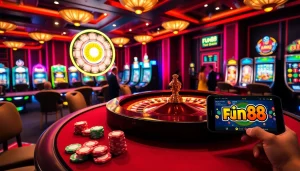Experience the excitement of high-stakes gaming with Fun 88's vibrant casino atmosphere.