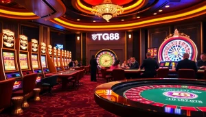 Experience thrilling gameplay at TG88 casino with vibrant tables, slots, and poker action.