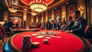 Engage in a thrilling game scenario at 789P casino with poker chips and roulette wheel.