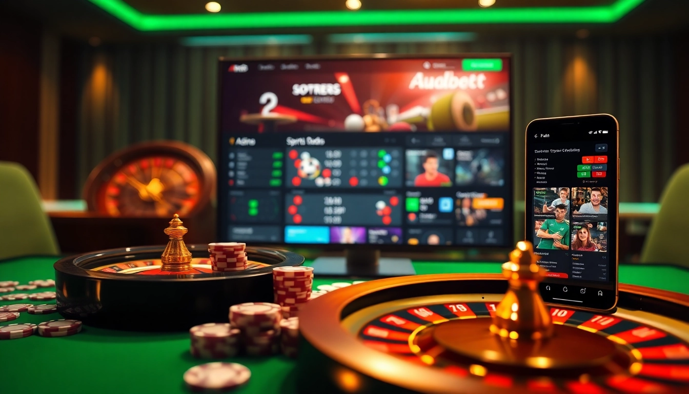 Engage in winning strategies with adobet88 at a vibrant online casino table adorned with poker chips and cards.