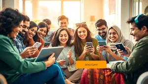 Users enjoying the Jalwa login experience on various devices in a casual environment.