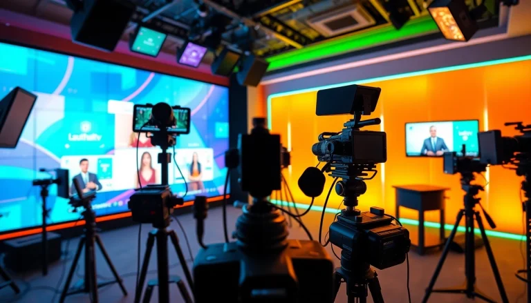 Lauthaitv modern streaming studio showcasing dynamic presentations and technology