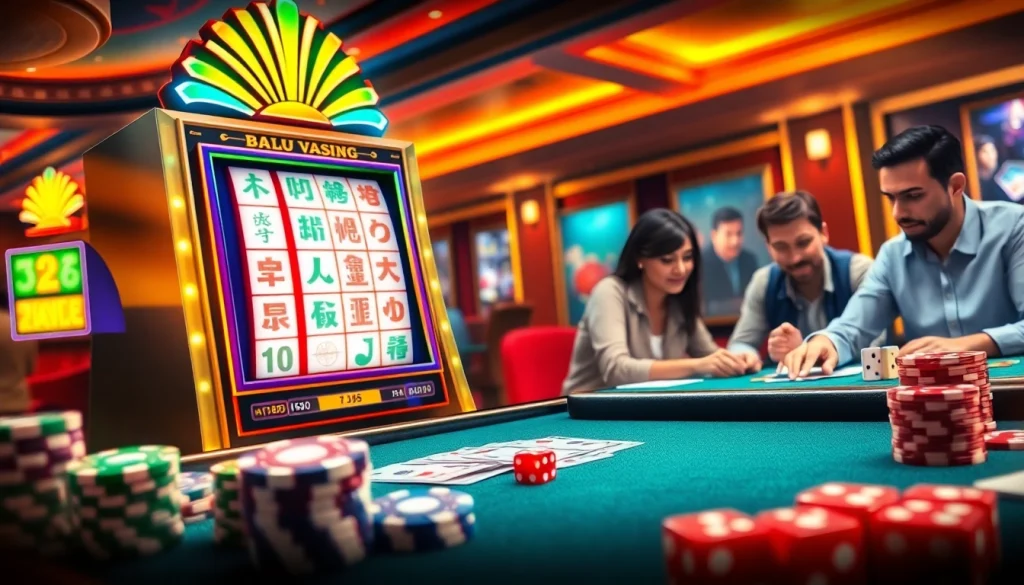 Experience Mahjong Ways 2 gameplay excitement with a vibrant slot machine and enthusiastic players.