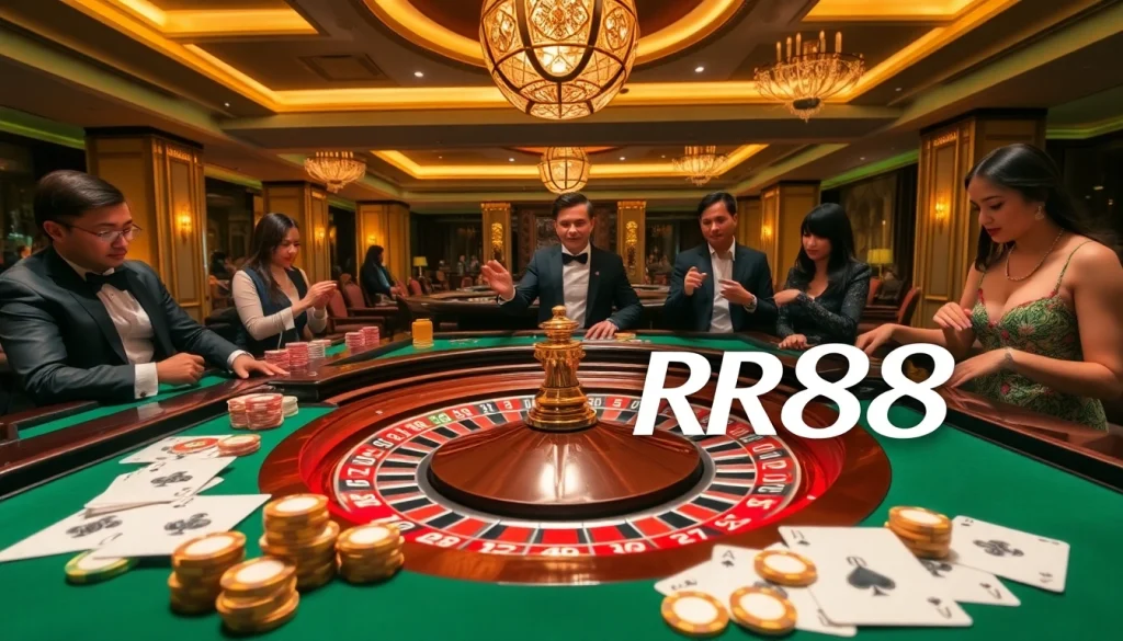 Experience the thrill of roulette and poker at RR88's luxurious casino.