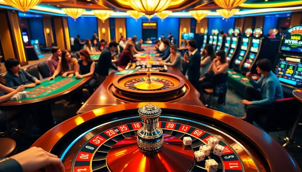 Experience high-stakes excitement at MV66.com with roulette, poker, and casino tables.