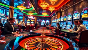 Catching the thrill of high-stakes gambling at https://56win.sale/ with an elegant casino table and vibrant decor.
