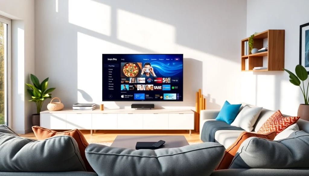 Experience seamless streaming with Iron tv pro on a modern home entertainment setup.