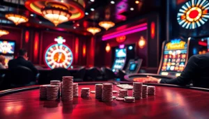 Exciting poker action at https://789club.fast/ with vibrant casino atmosphere and glowing roulette wheel.