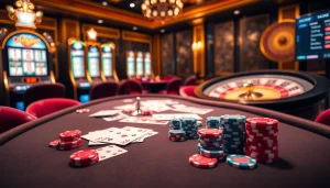 Players enjoying high stakes at 7upbet with colorful chips and dynamic gameplay.