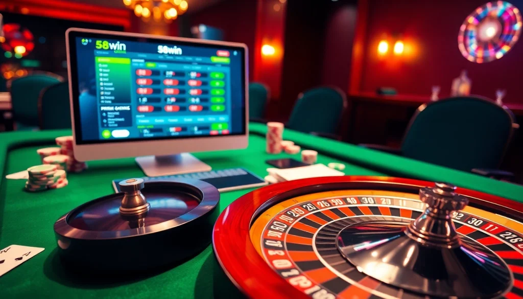 Experience the thrill of online gambling at 58win with vibrant casino tables and exciting betting options.