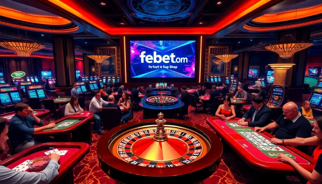 Experience high-stakes action at febet.com, featuring vibrant casino tables and thrilling gameplay.