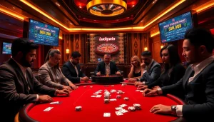 Experience the thrill of gambling at Luckywin with a dynamic poker scene in an upscale casino.