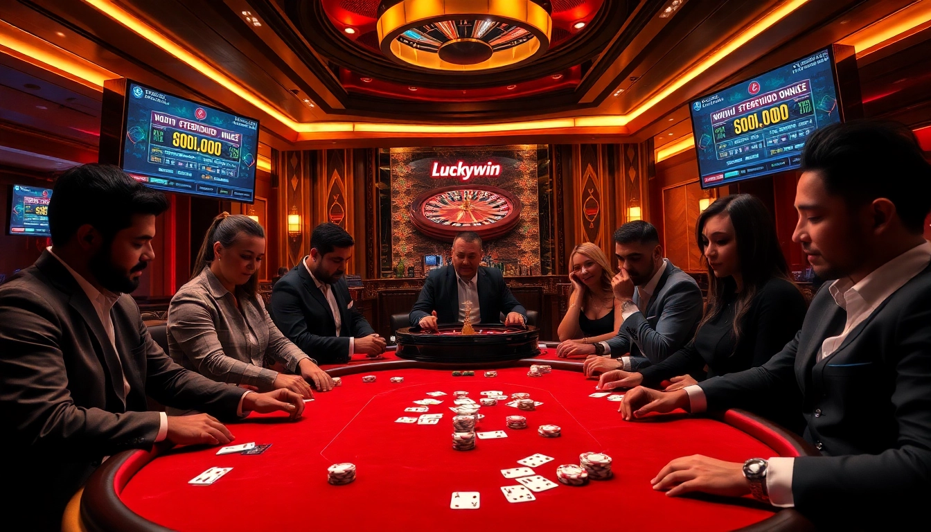 Experience the thrill of gambling at Luckywin with a dynamic poker scene in an upscale casino.