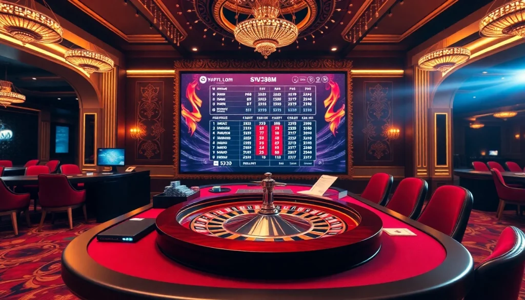 Experience the thrill of sv388 com đăng nhập with vibrant casino gaming elements and luxurious decor.