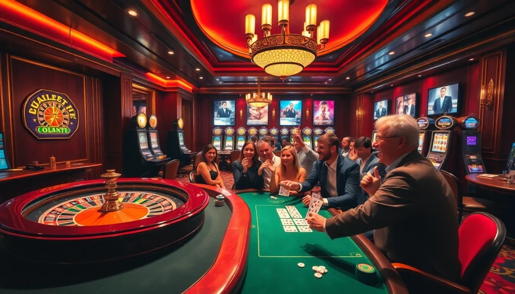 Experience the thrill of nonton film indoxxi in this lively casino scene with winning poker cards.