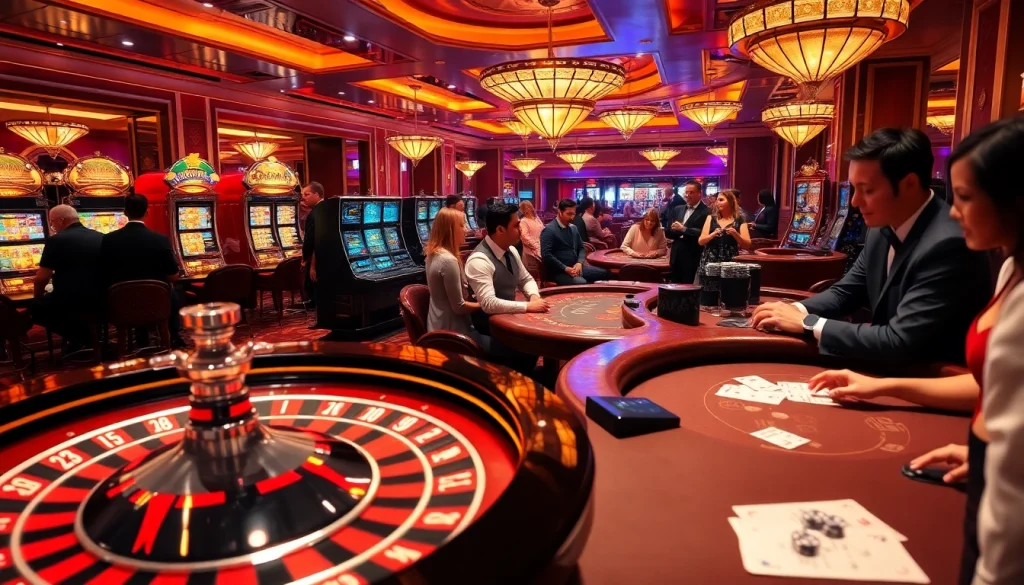 Engage in thrilling casino games at the topclub, featuring vibrant tables and eager players.