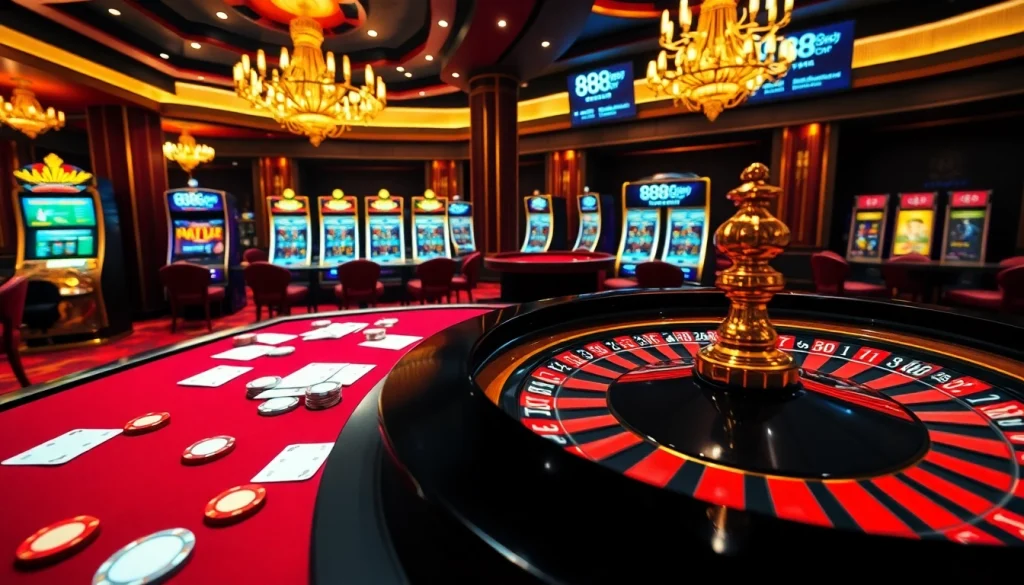 Engaging at a roulette table in the vibrant casino scene featuring 888new com.