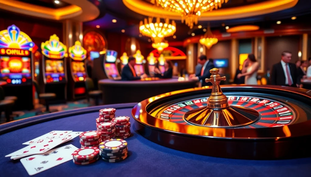 Players enjoying an exciting game at hz88 vip casino with vibrant tables and engaging atmosphere.