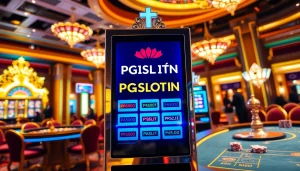 Experience the thrill of PGSLOT IN with vivid casino games and luxury decor.